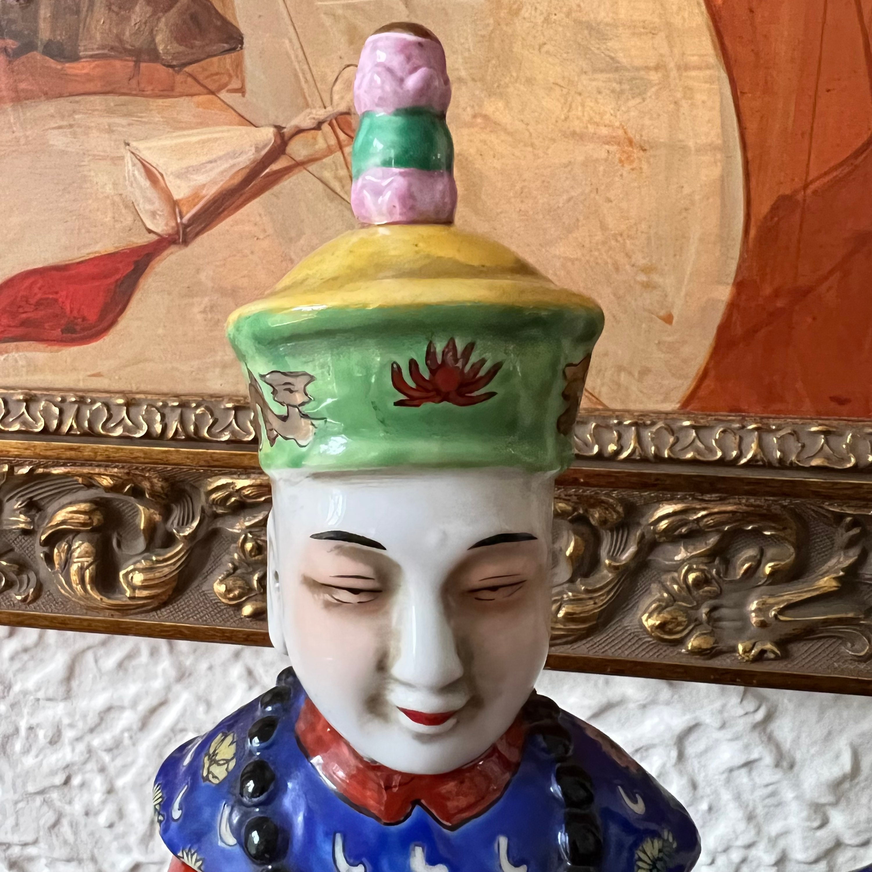 Vintage Chinese Qing Dynasty Emperor Statue Etsy