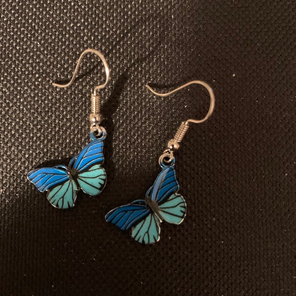Blue & Turquoise Butterfly Earrings