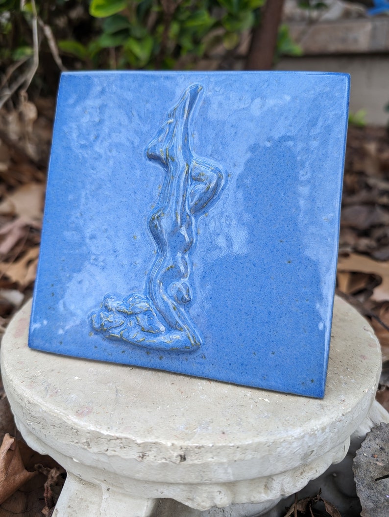 Nude Goddess Yoga Ceramic Tile Headstand Pose Goddess Naked Lady Real