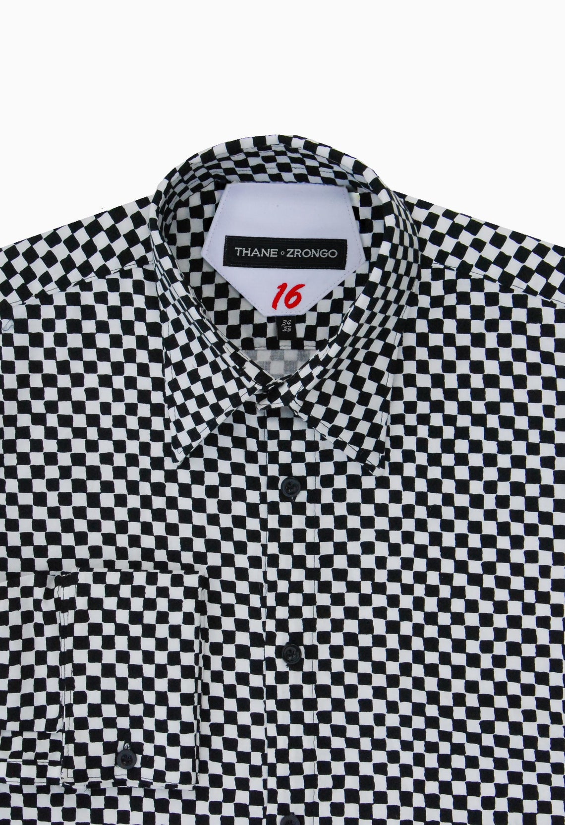 Black White Checkerboard 100% Cotton 2 Ply Midweight Shirt - Etsy UK