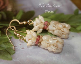 1 1/4" Hawaiian Pineapple Style Shell Earrings #2902