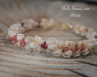 8 1/8" Momi & Kahelelani Shell Bracelet Kipona Style Hawaiian Jewelry #398