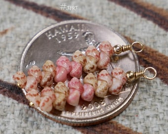 1" Niihau Kahelelani Shell Earrings Minimalist Dangle Hawaiian Jewelry #3193