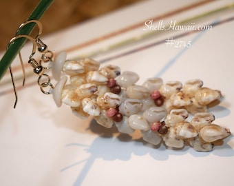 2" Kipona Style Shell Earrings – Handcrafted Jewelry with Seashells from Niʻihau #2745