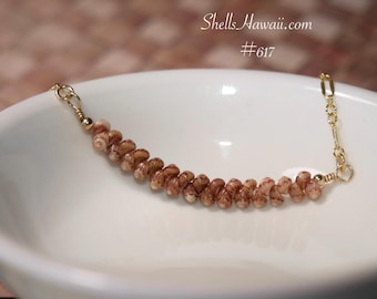 17 1/4" Ombre Chocolate Kahelelani Shell Minimalist Necklace from Kauaʻi #617