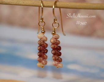 3/4" Kahelelani Shell Earrings Minimalist Drop Style #3617