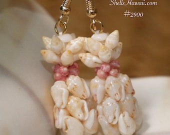 1 1/4" Hawaiian Pineapple Style Shell Earrings #2900