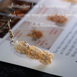 500 pcs Niihau shell supply/  Momi shells+ instruction how to create crown flower style earrings #3086