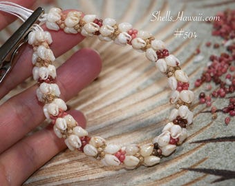 8 1/4" Niʻihau Shell Bracelet – Double-Double Kipona Style #504