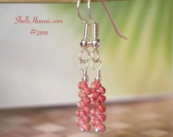 3/4" Mimi Niʻihau Kahelelani shell earrings minimalist drop #2198