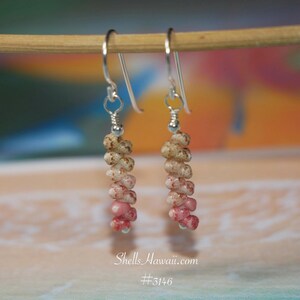 Pendientes de concha Ni'ihau Kahelelani hechos a mano joyería hawaiana inspirada en el océano #3146