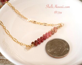 16 3/8" Ombre Kahelelani Shell Bar Necklace, Hawaiian Island Style Gift #739