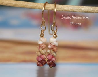 3/4" Kahelelani Shell Earrings Hawaiian Jewelry Gift for Her #3628