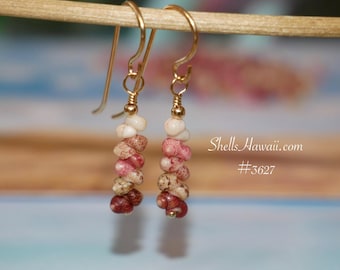 Pendientes coloridos de concha hawaiana Kahelelani de 3/4" - Regalo Island Drop #3627