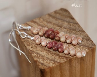 1 1/4" Minimalist Kahelelani Shell Earrings Light Brown & Burgundy Kauaʻi #3133