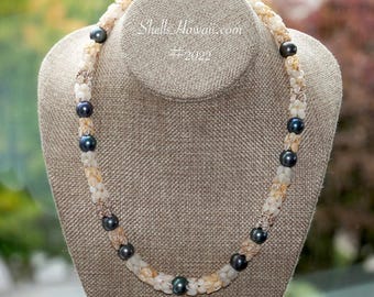 20 1/4" Niʻihau Shell Lei with Edison Pearls #2022