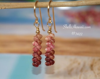 3/4" Ombre Kahelelani Shell Earrings Dainty Drop Style #3622