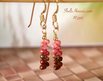 3/4" Cute handmade Hawaiian shell earrings #2197