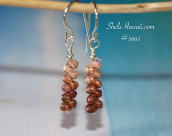 Dainty Ombre Niʻihau Kahelelani Shell Earrings #3663