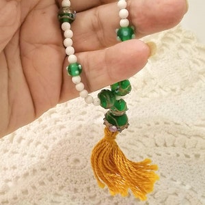 Prayer beads: Sea coral, glass (8 half-decades, bracelet) 5043
