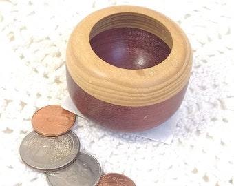 Ash, purpleheart, walnut: Hand-Crafted Trinket Bowl (JBL-27)