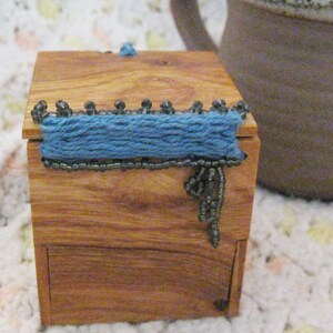 Hand-Crafted Miniature Box (ash, leather) BX-27