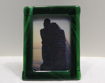 Deep Green streaked 5X7 picture frame