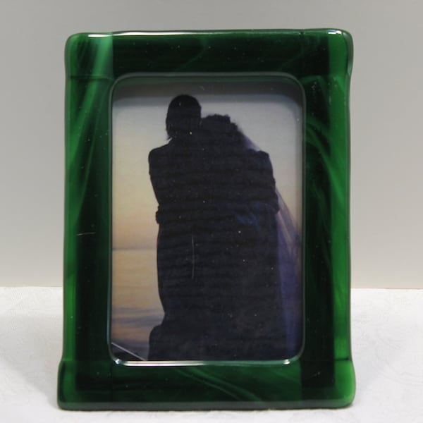 Deep Green streaked 5X7 picture frame