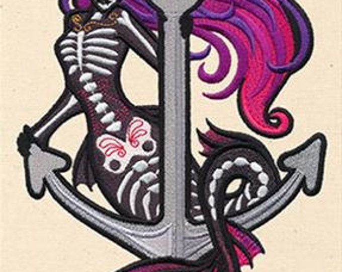 Dia de los Muertos Day of the Dead Mermaid Anchor Pirate Skeleton Dice Bag or Pouch