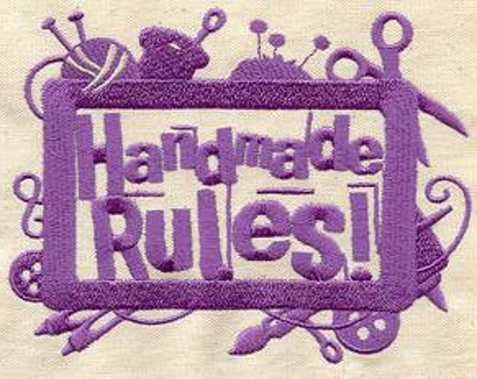 Handmade Rules Sampler Craft Sewing Dice Bag or Pouch
