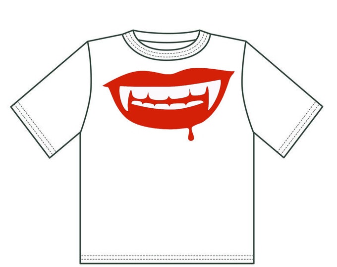 Vampire Teeth Blood Drip Mask T-shirt Decal Sticker Tote Bag