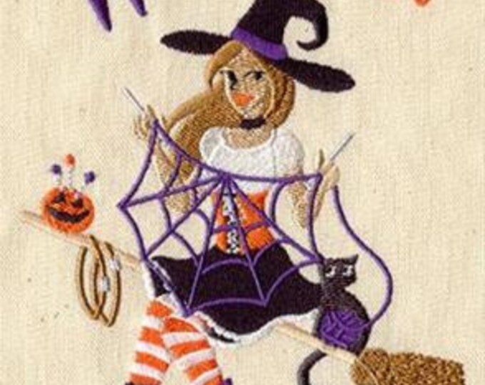 Witch Craft Pinup Witch Sewing Dice Bag or Pouch