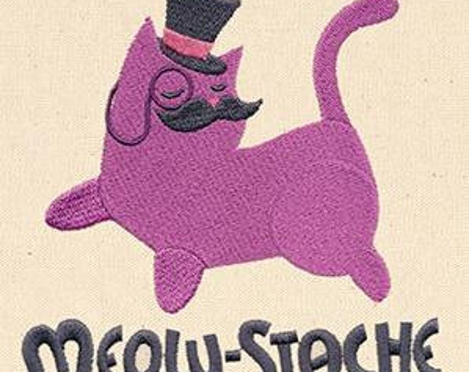 Meow Mustache Dapper Monocle Top Hat Meow Cat Dice Bag or Pouch