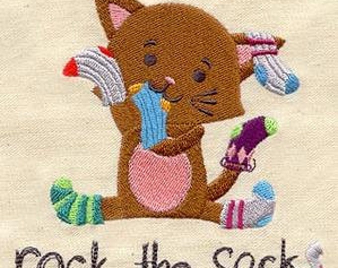 Rock the Socks Sock Cat  Dice Bag or Pouch
