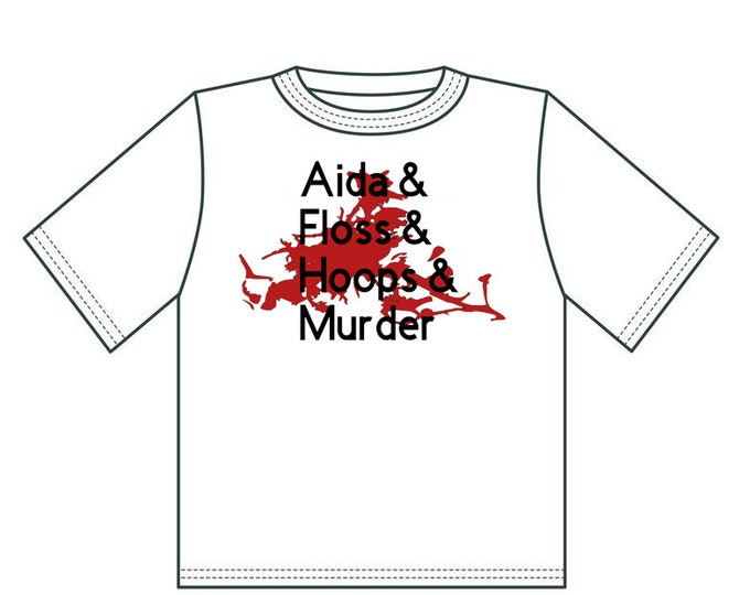 Aida Hoops Floss Murder Cross Stitch True Crime T-shirt Decal Sticker Tote Bag