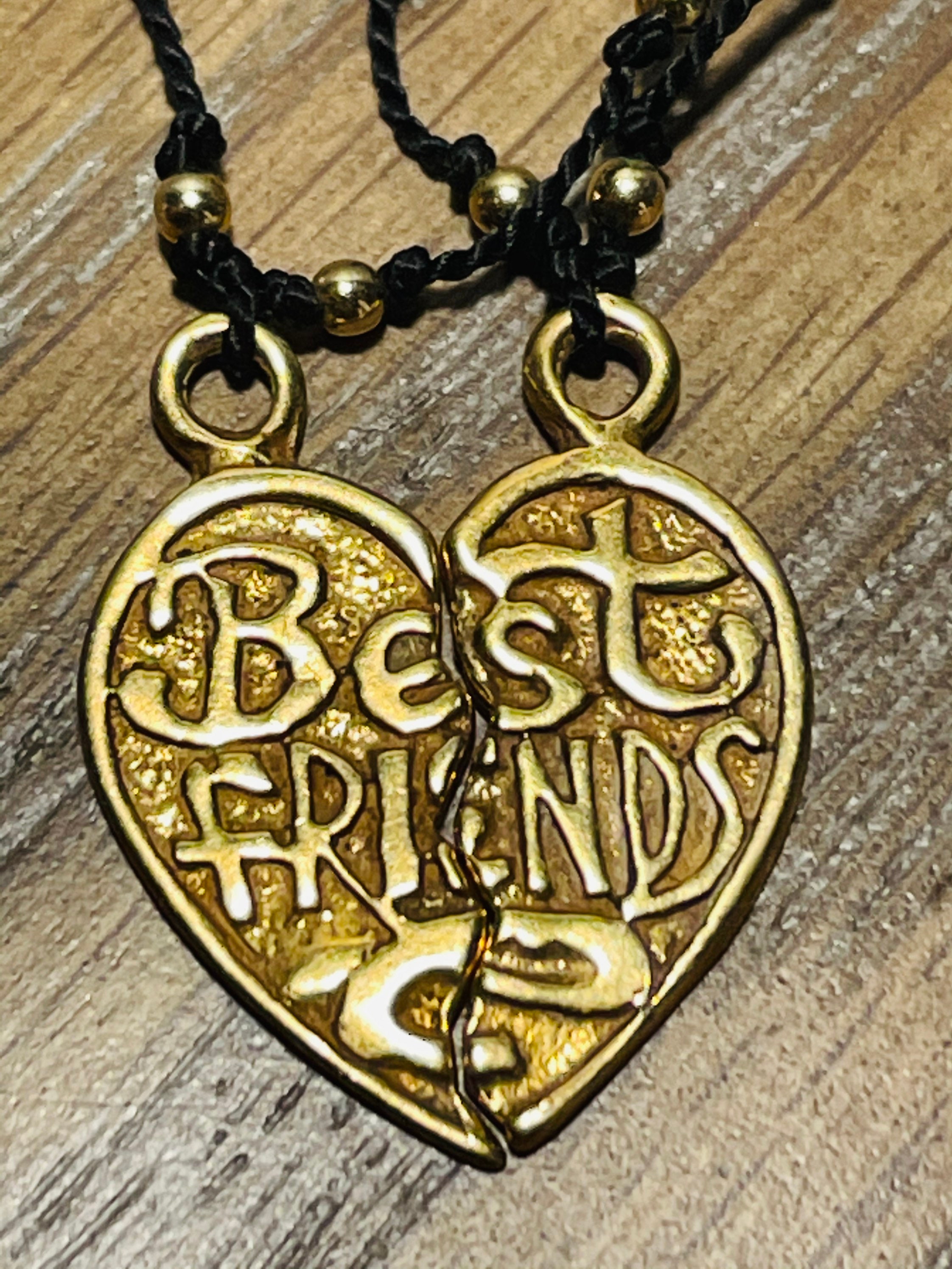 Best Friend Heart Charm Necklace Sterling Silver Gold Filled Etsy