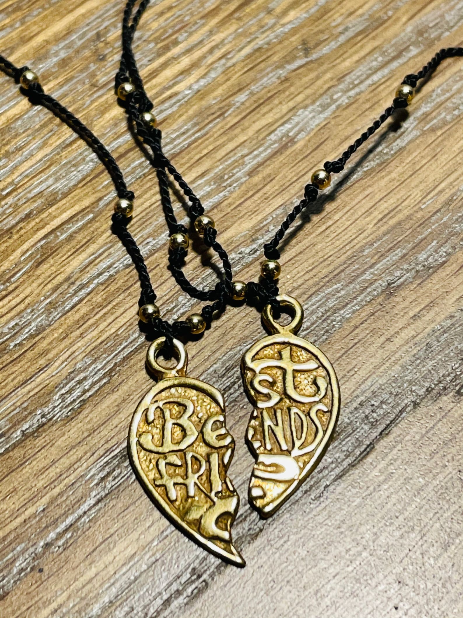 Best Friend Heart Charm Necklace Sterling Silver Gold Filled Etsy