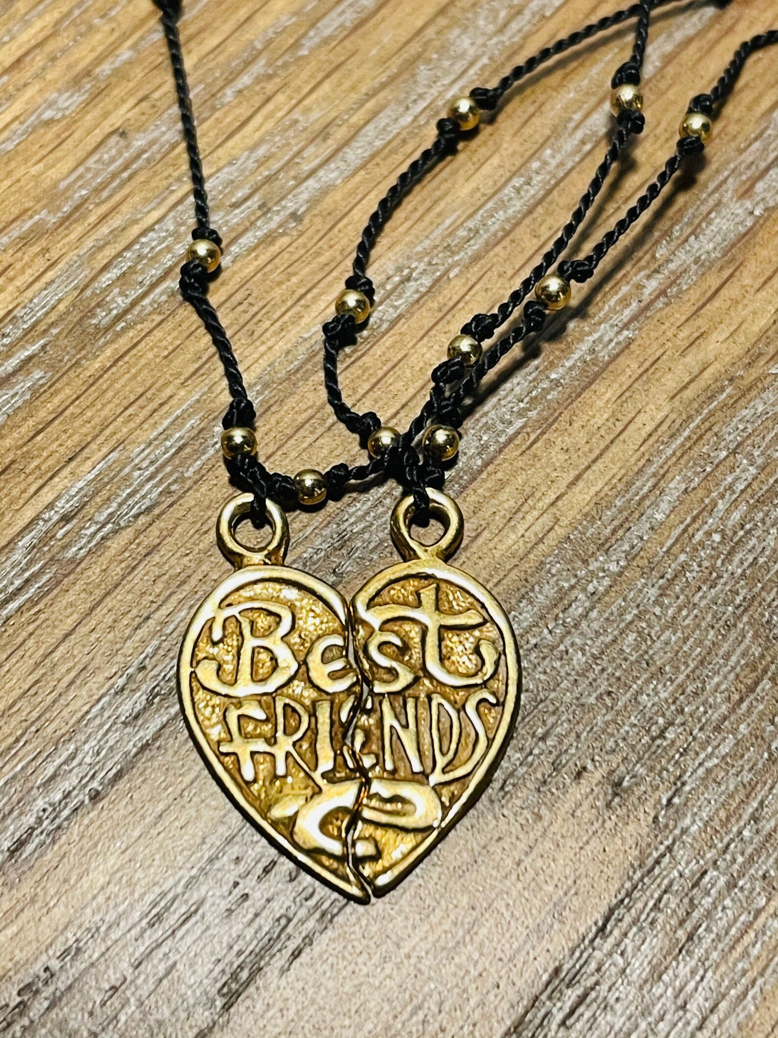 Best Friend Heart Charm Necklace Sterling Silver Gold Filled Etsy