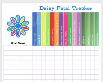 Daisy Girl Scout Petal & Leaf Badge Tracker Printable Instant Download