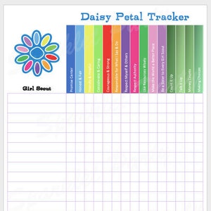 Daisy Girl Scout Petal & Leaf Badge Tracker Printable Instant Download