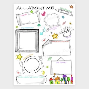 All About Me Worksheet Printable Sheet