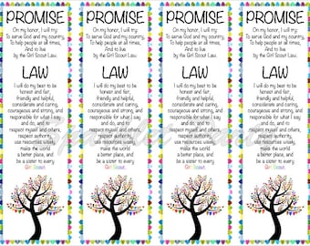 Girl Scout Promise and Law Bookmark Printable