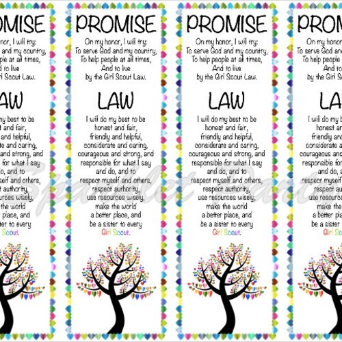 Girl Scout Promise and Law Daisy Flower Printable - Etsy