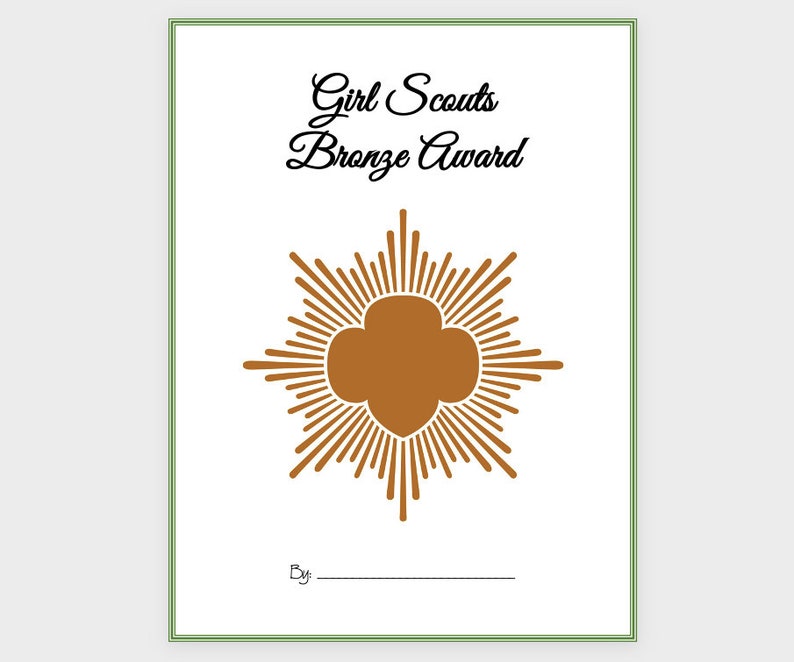 Girl Scout Junior Bronze Award Notebook Planner Worksheets Etsy