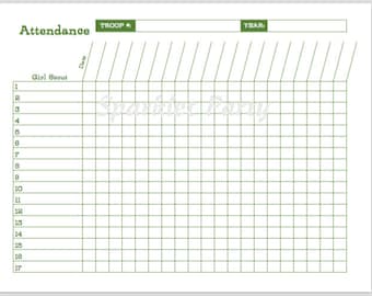 Printable Girl Scout Attendance Sheet