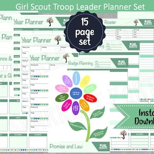 Girl Scouts Ultimate Troop Leader Planner Tool Kit Binder Meeting Planner Printable Instant Download