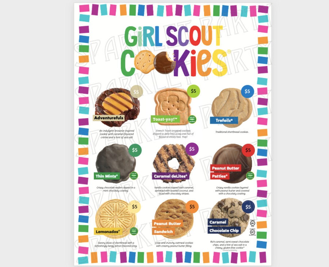 ABC Girl Scout Cookie Booth Menu Price Sheet Printable ABC Bakers / ALL ...