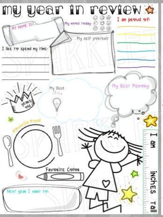 My Year in Review Worksheet Printable Sheet End of School - Etsy Denmark