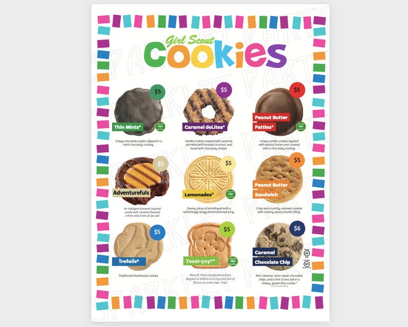 ABC Girl Scout Cookie Booth Menu Price Sheet Printable ABC bakers Cookies / Different prices included 2022 Adventurefuls Trefoils 