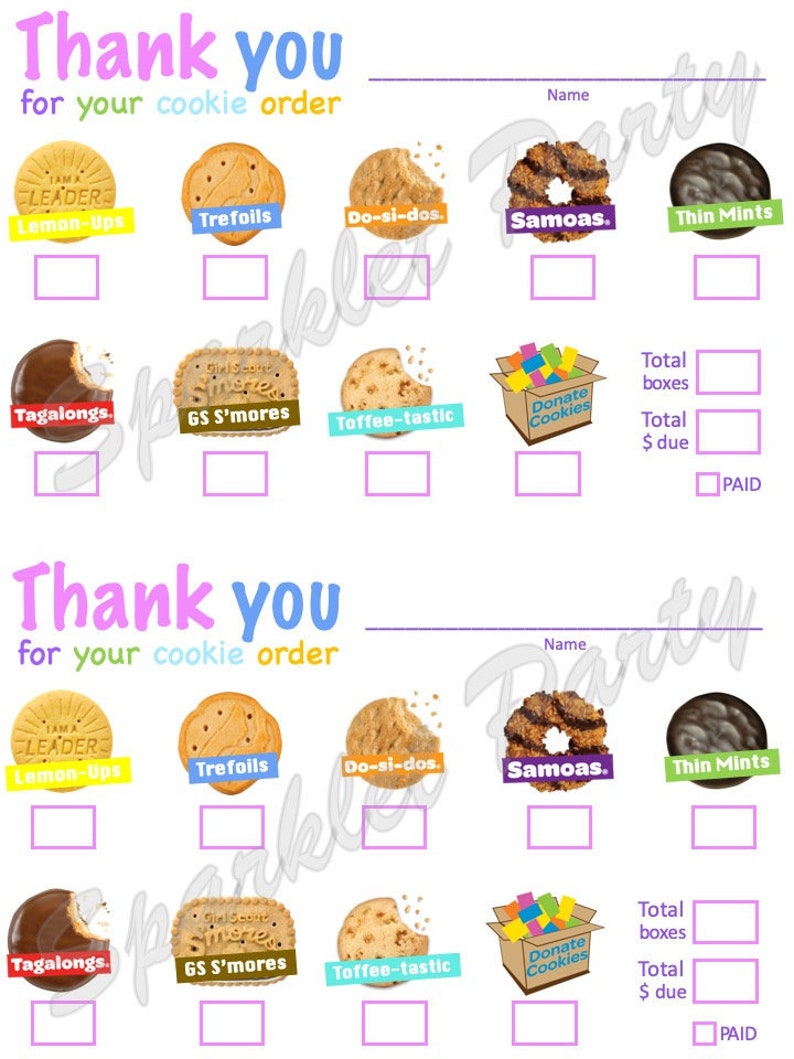 LBB Girl Scout Cookie Order Thank You Printable Little Brownie | Etsy